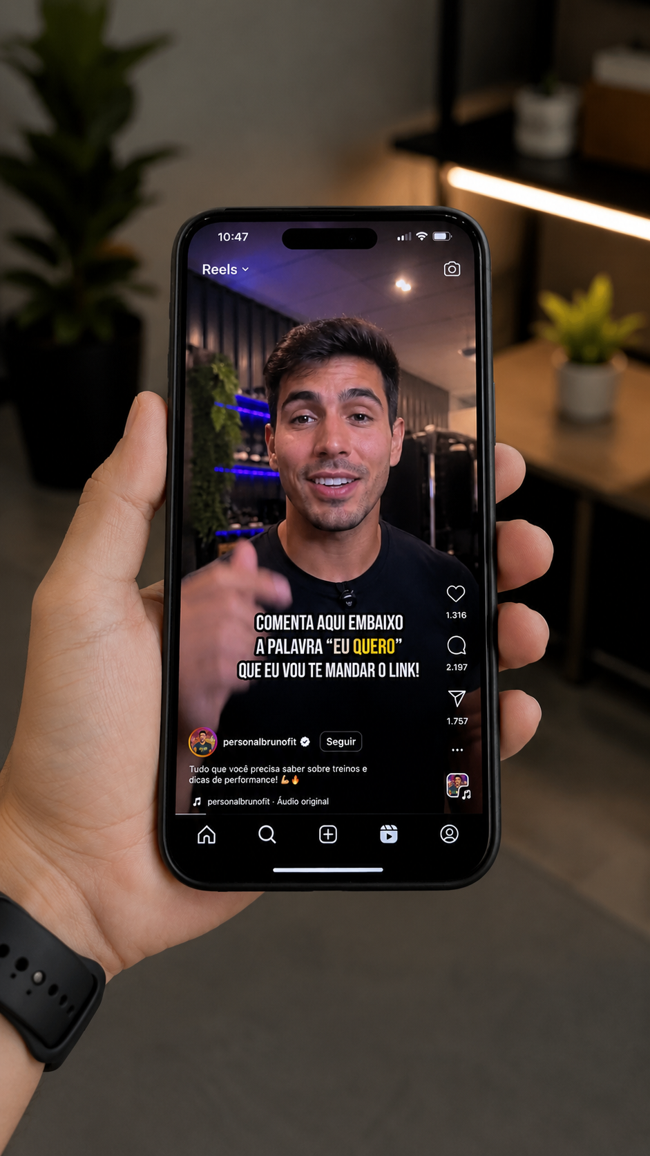 Premium Coach — exemplo de comentário no Instagram com a palavra-chave configurada na automação