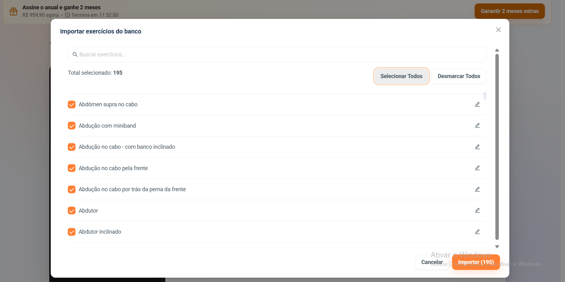 Lista de exercícios do banco do Treino.io