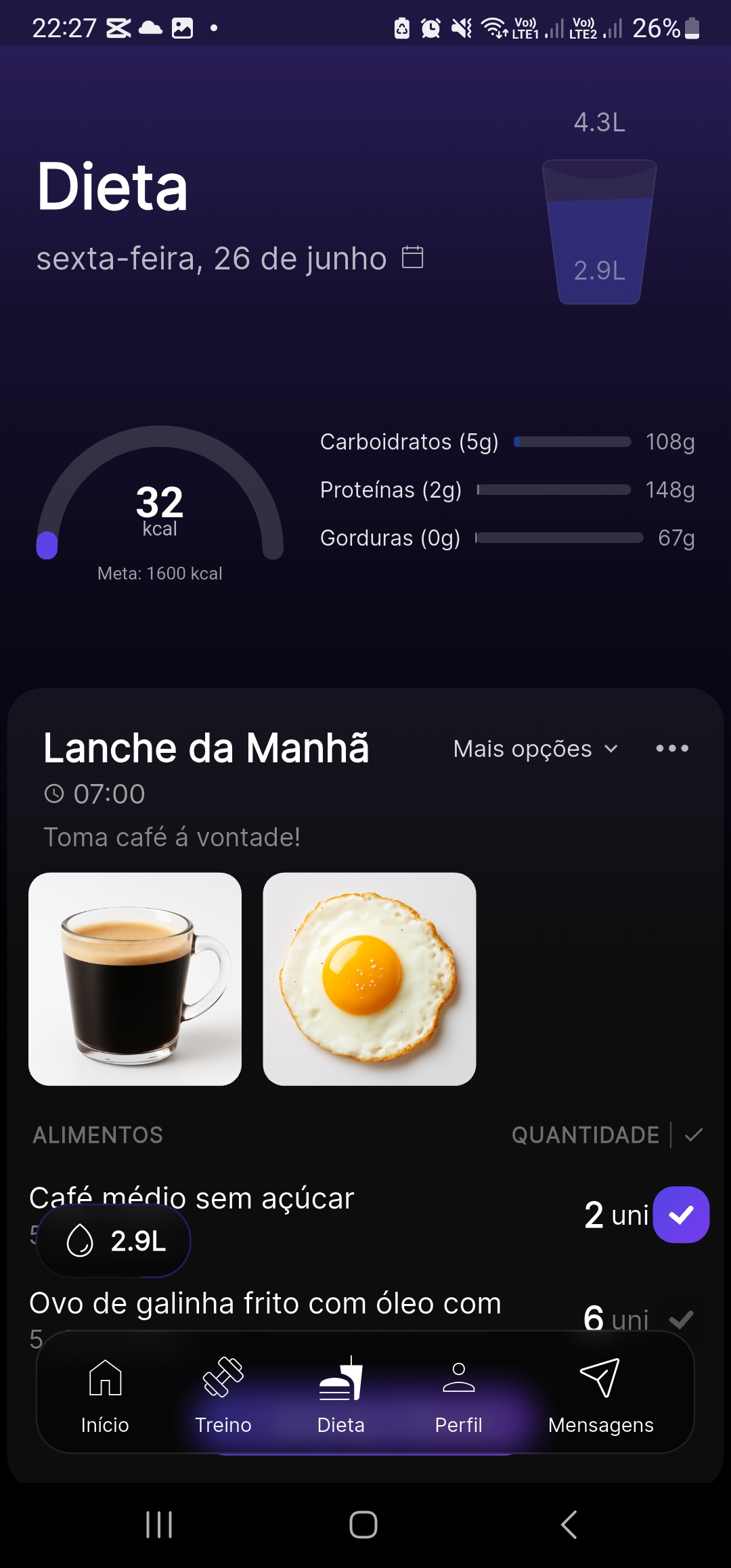 Premium Coach — dieta mobile