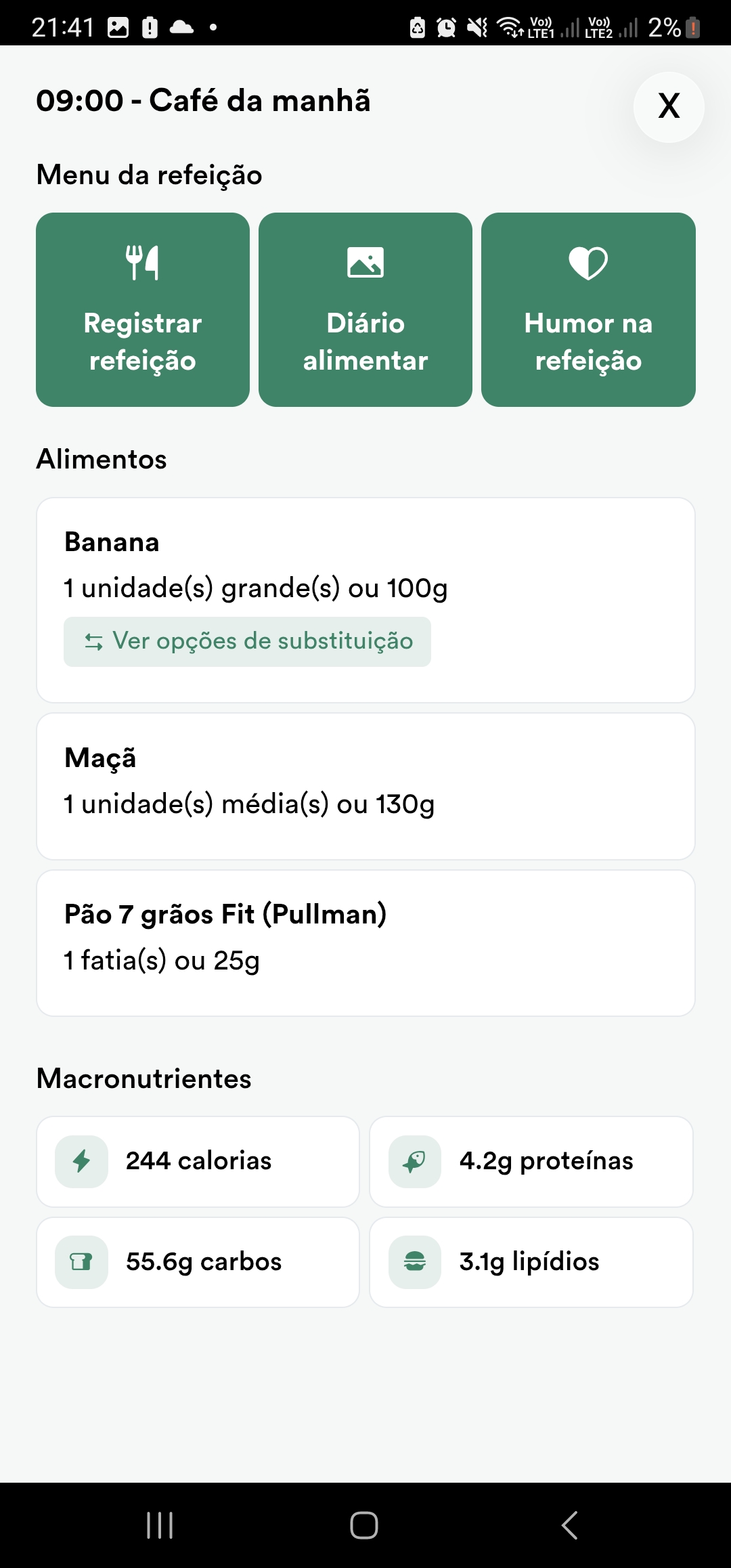 WebDiet — app mobile aluno